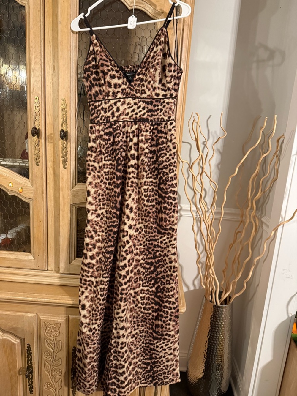 INC Leopard Print Slip Jumpsuit - Brown and Black